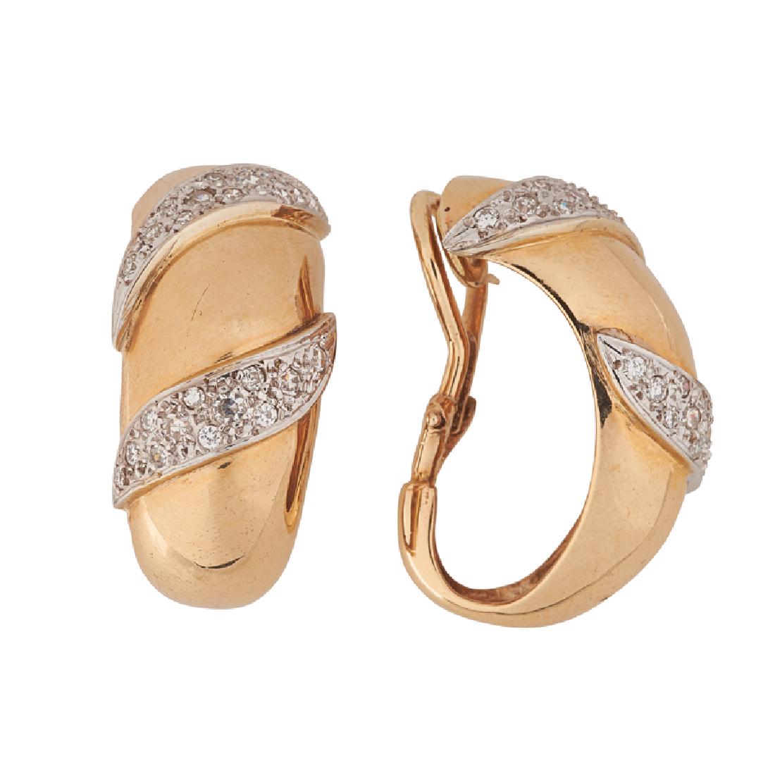 DIAMOND & YELLOW GOLD EAR CLIPS (1 of 1)