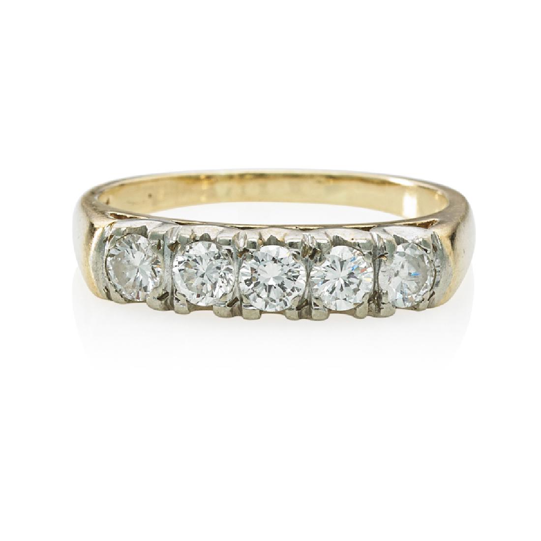 FIVE STONE DIAMOND & YELLOW GOLD RING (1 of 1)