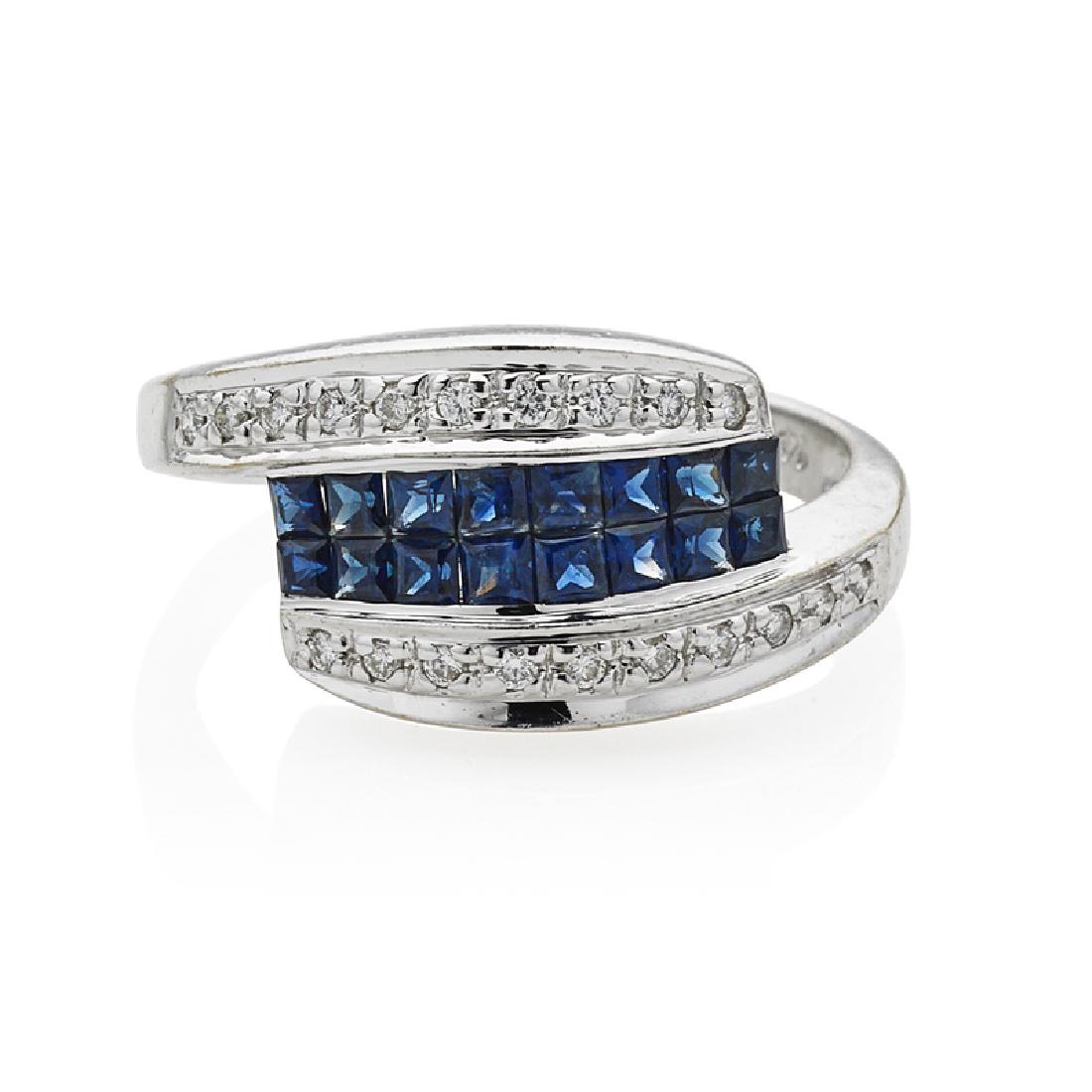 DIAMOND, SAPPHIRE & WHITE GOLD RING (1 of 1)