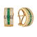 EMERALD, DIAMOND & YELLOW GOLD HUGGIE EARRINGS