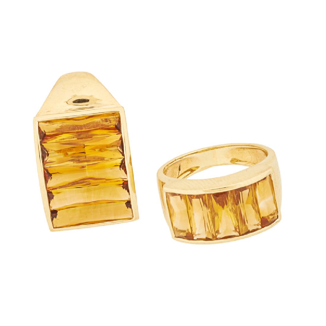 CITRINE & YELLOW GOLD RING & ENHANCER (1 of 1)