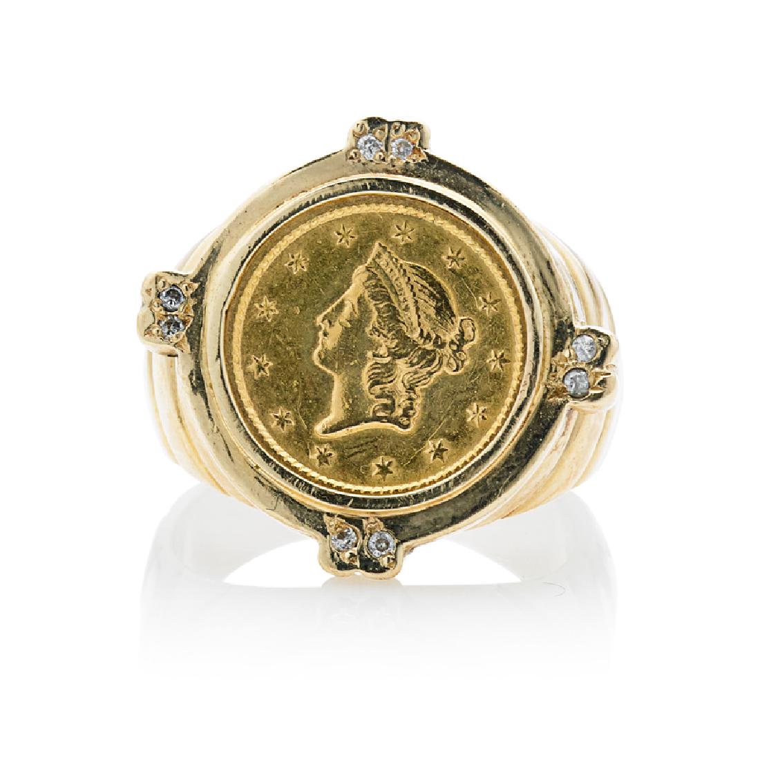 YELLOW GOLD LIBERTY HEAD COIN RING (1 of 1)