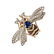 EDWARDIAN DIAMOND & GEM SET YELLOW GOLD BEE BROOCH