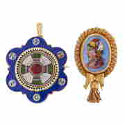 ROMAN MICROMOSAIC & YELLOW GOLD PENDANT OR BROOCH (1 of 3)