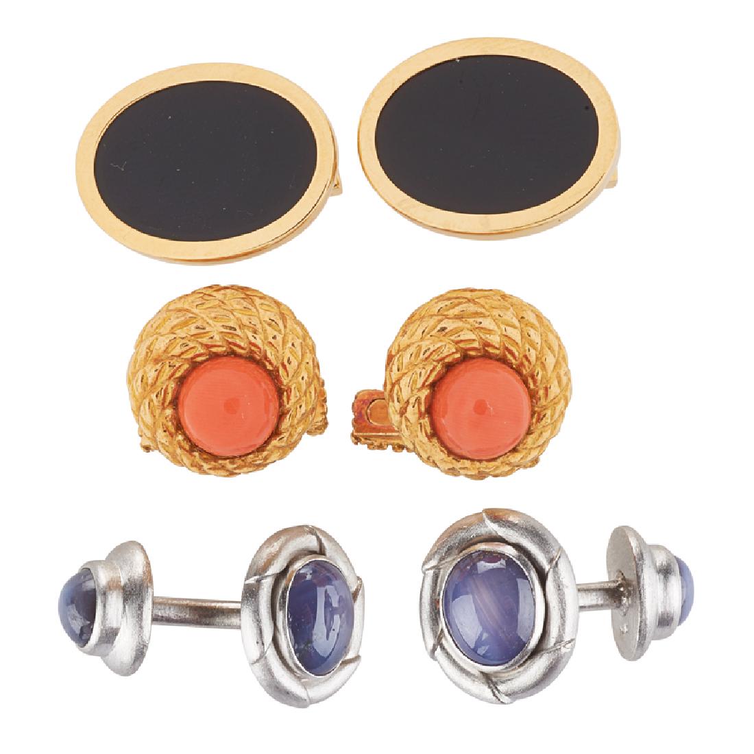 GROUP OF GEM SET OR DESIGNER CUFFLINKS (1 of 1)