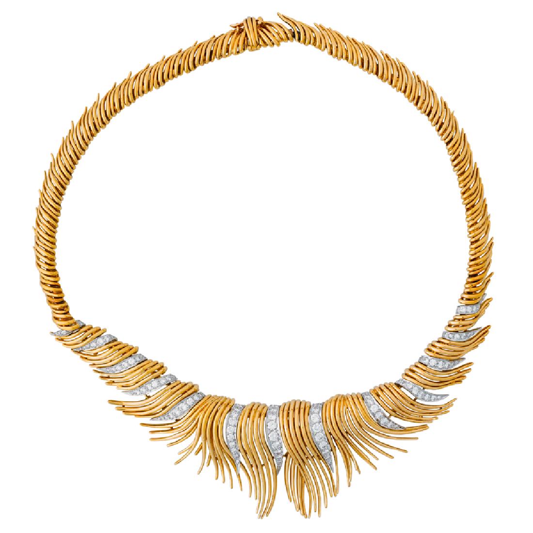 DAVID WEBB DIAMOND & YELLOW GOLD NECKLACE (1 of 1)