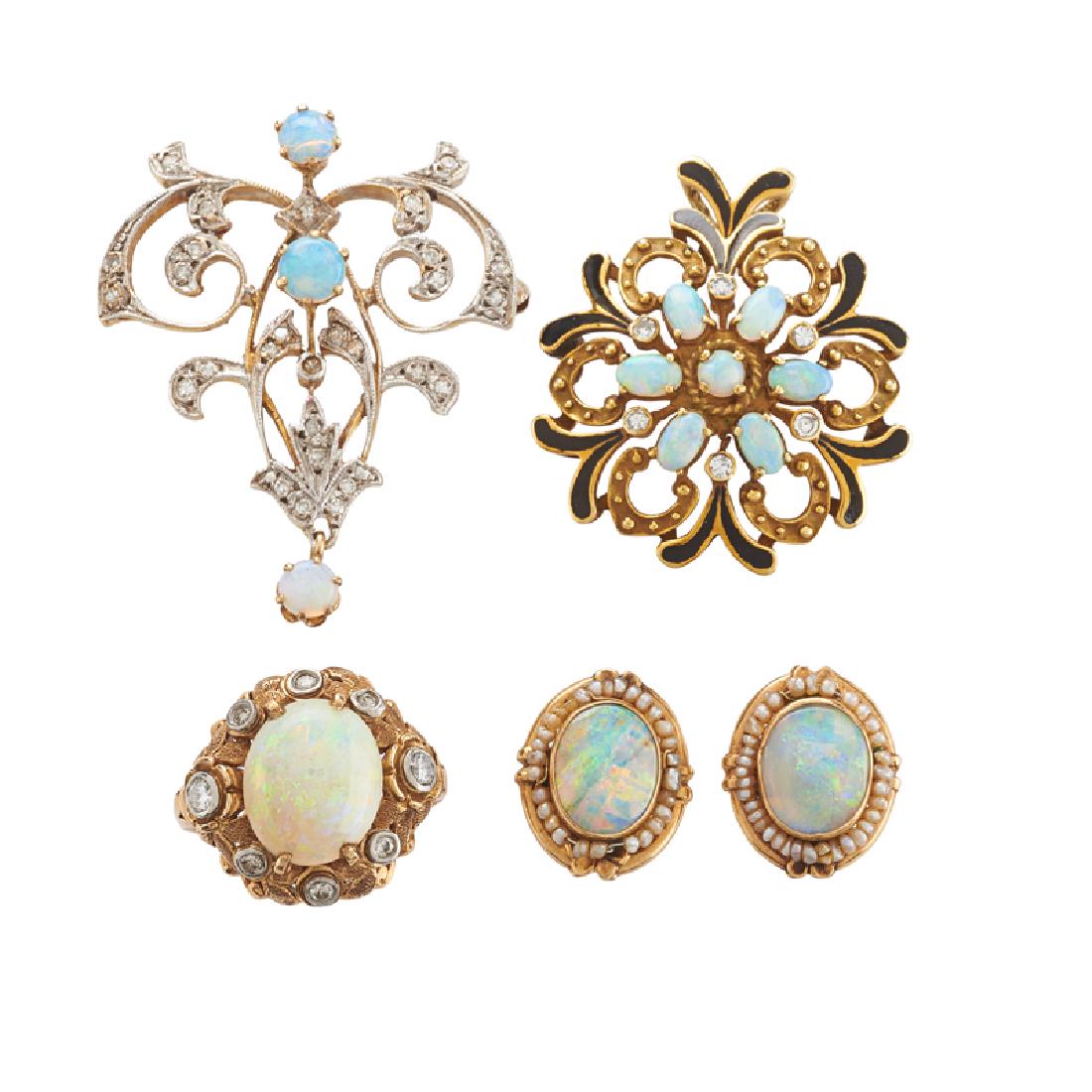 COLLECTION OF OPAL & YELLOW GOLD JEWELRY (1 of 1)