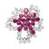 BURMA RUBY, DIAMOND & PLATINUM BROOCH