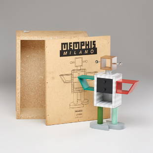 MASANORI UMEDA; MEMPHIS: Ginza Robot miniature laminated 1:6 scale cabinet, with original box, Italy Signed and numbered 69/500 at base 11 1/2" x 10" x 3 1/2"