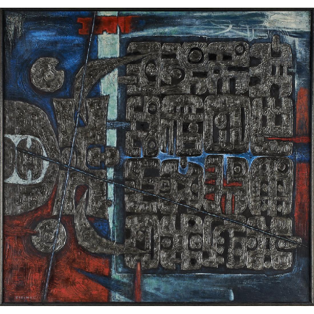 TWO CONTEMPORARY WORKS ON CANVAS (1 of 2)