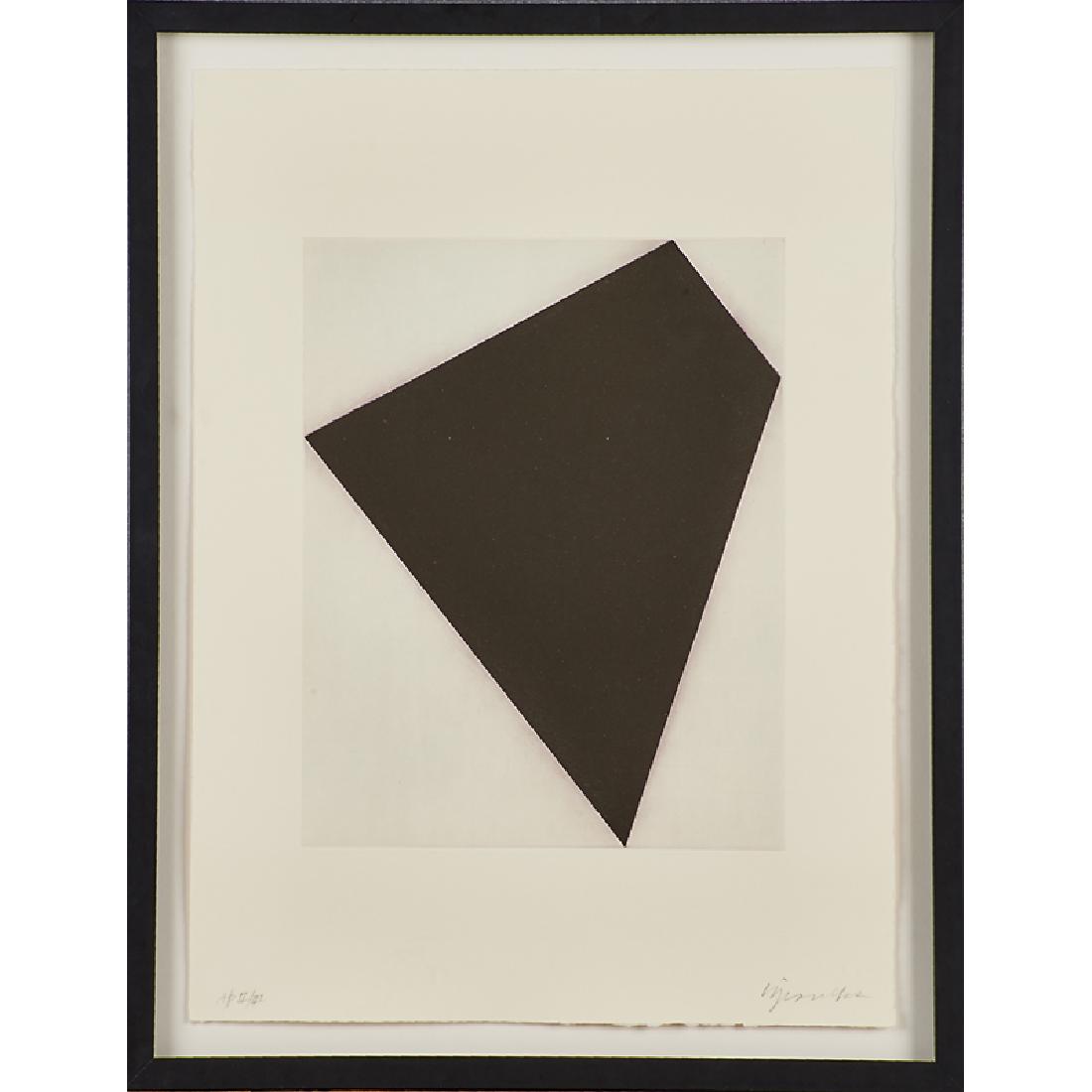 ROBERT MOSKOWITZ (American, 1935-2011): Etching and aquatint Untitled (black on white) (framed) Signed and noted AP II/III 13 1/2" x 10 3/4" (plate)