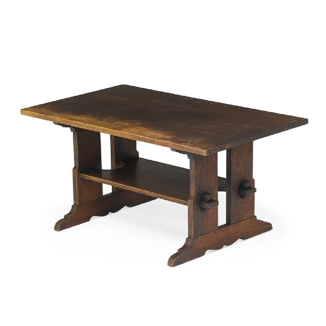 L. & J.G. STICKLEY Trestle table (1 of 2)