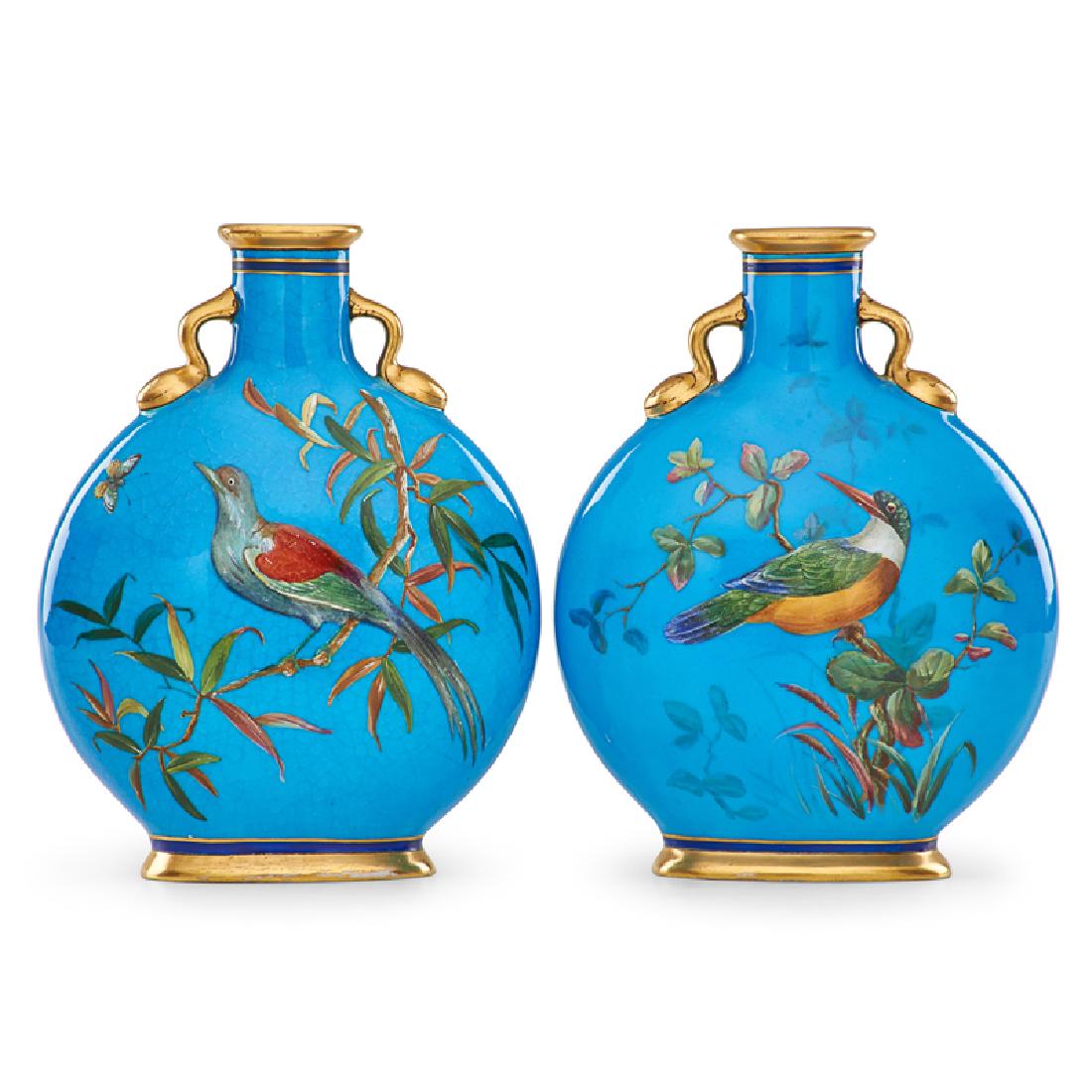 C. DRESSER; MINTON Two flask-shaped vessels (1 of 3)