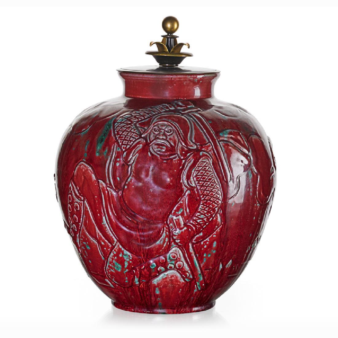 JAIS NIELSEN; ROYAL COPENHAGEN Large lidded vase (1 of 4)