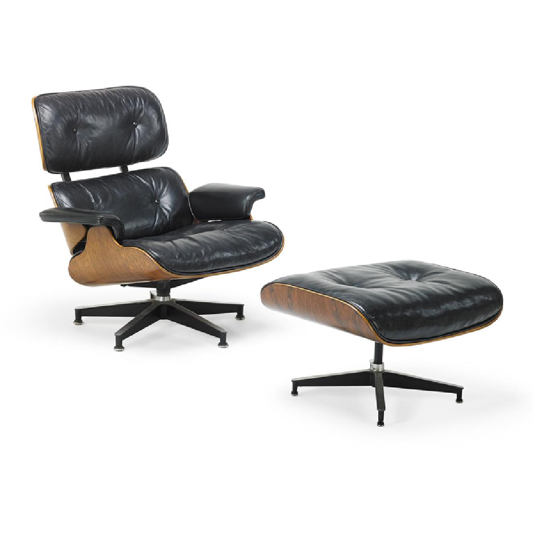 CHARLES AND RAY EAMES Lounge chair and ottoman (1 of 6)