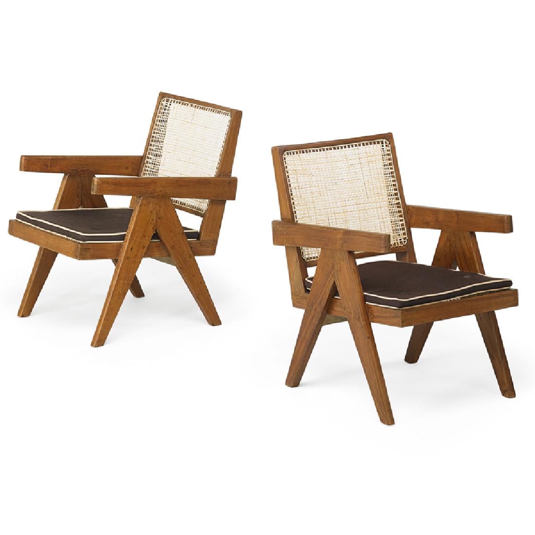 PIERRE JEANNERET Pair of lounge chairs (1 of 5)