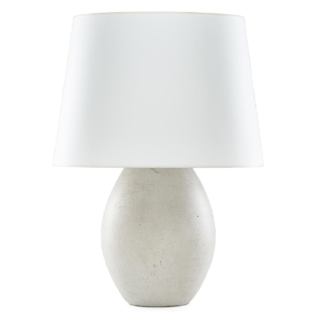 JEAN BESNARD Large table lamp: JEAN BESNARD (1889 - 1958) Large table lamp, France, first half of the 20th C. Glazed earthenware, patinated metal, single socket Base signed 27" x 18"