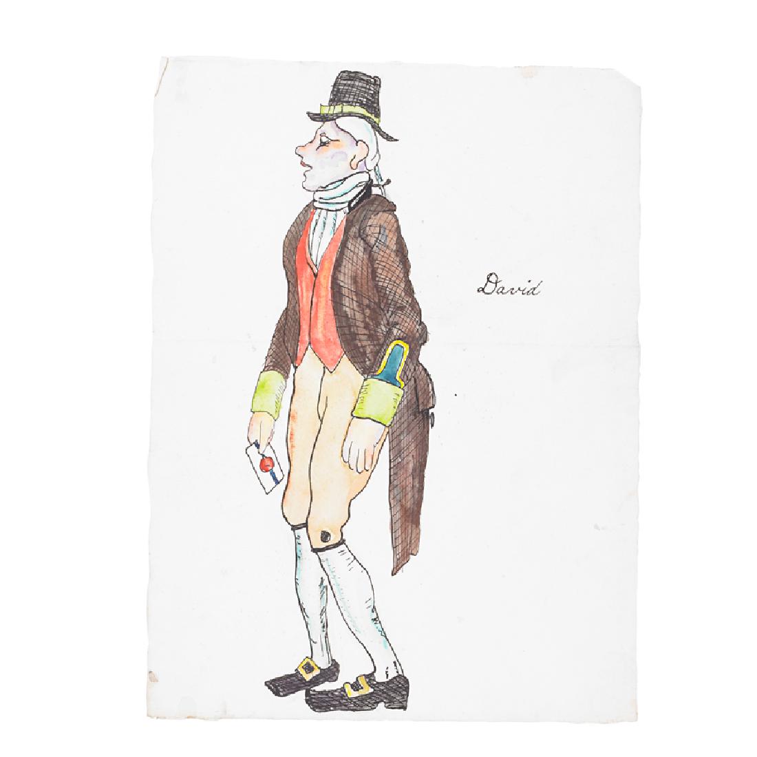 RUSSEL WRIGHT Unique portfolio, "The Rivals": RUSSEL WRIGHT (1904 - 1976) Unique portfolio of eighteen stage and costume designs for "The Rivals," New York, mid-to late-1920s Watercolor on cotton rag paper Signed and titled 17 1/2" x 13" Exhibite