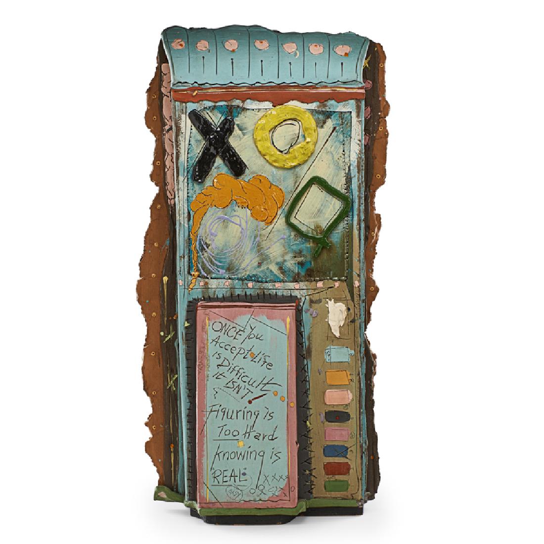 DON REITZ Fine massive plaque: DON REITZ (1929 - 2014) Fine massive sculpture from the Sarah Series, "Once You Accept Life is Difficult It Isn't / Figuring is Too Hard Knowing is Real / Sooner or Later You Have to Start Working Wit