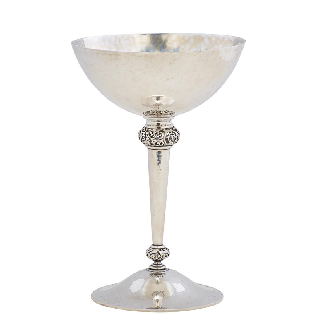 M.T. WETZLAR .800 SILVER CHALICE: Munich, early 20th c.; Marked; 9 1/4" x 6 1/2" dia., 14.3 ozt