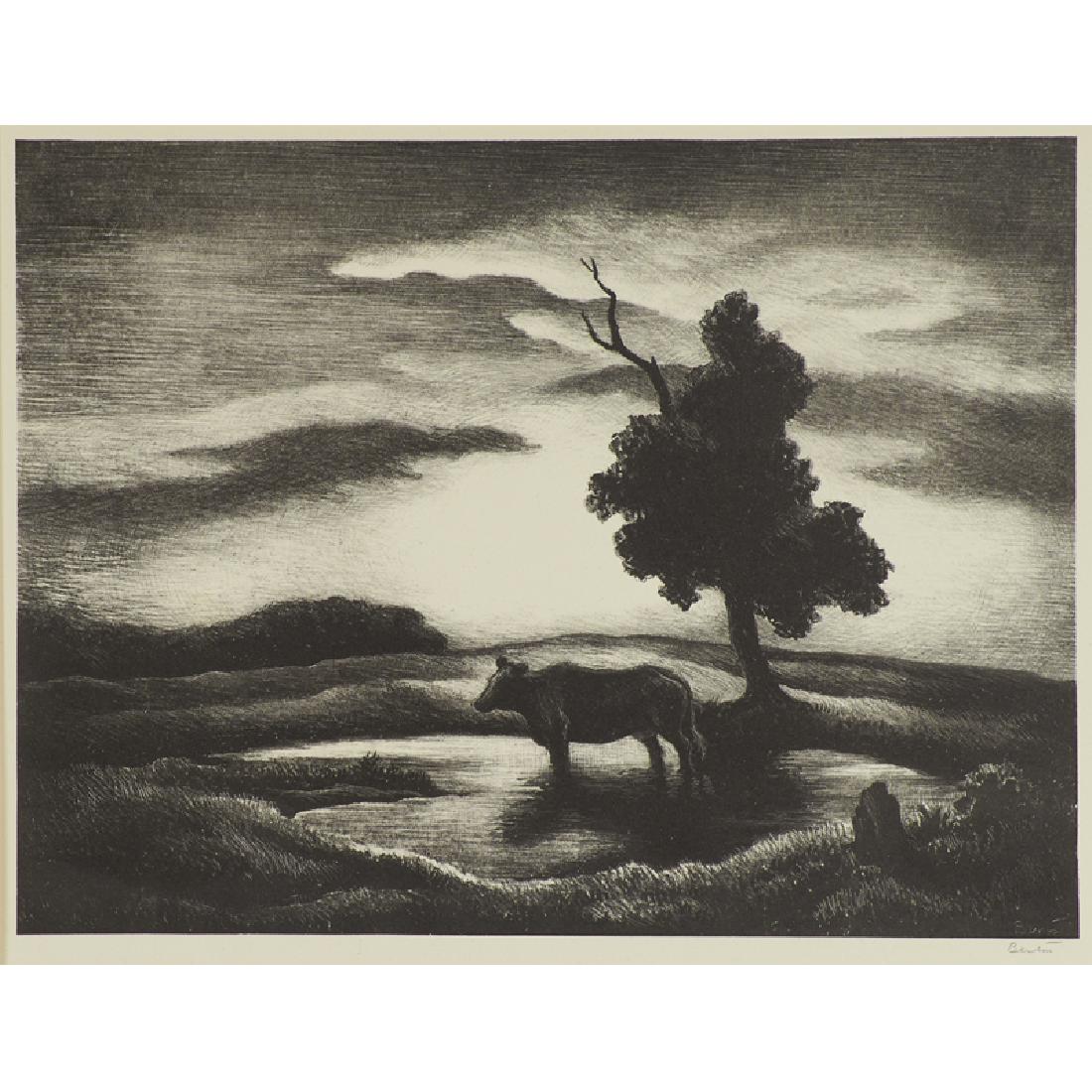 Thomas Hart Benton (American, 1889-1975): Sunset, 1941; Lithograph on paper; Signed; From an edition of 204; 12" x 16" (sheet); Publisher: Associated American Artists, New York; Literature: Fath 43; Provenance: Private Collection, Delaware