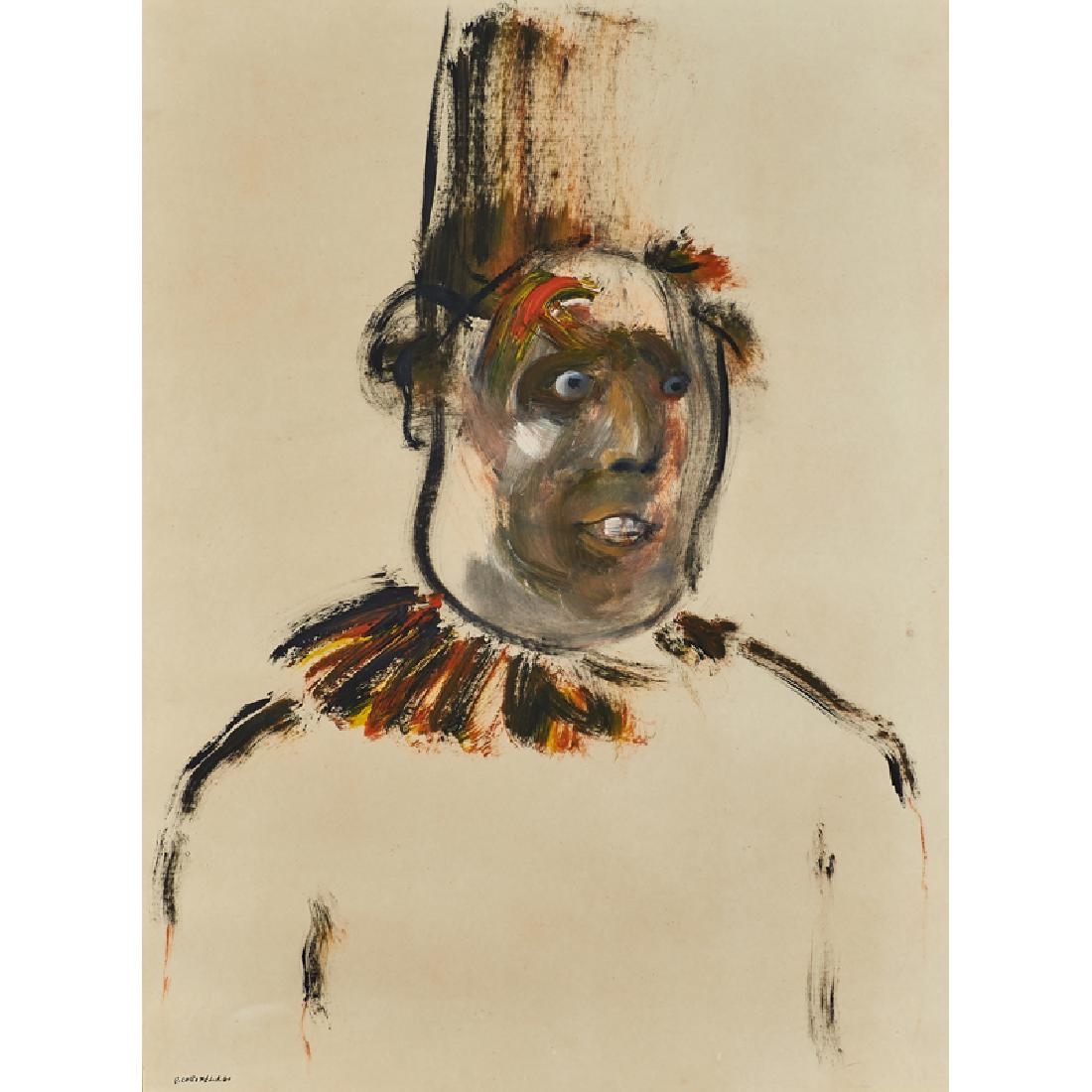 Rafael Coronel (Mexican, b. 1932): Untitled, 1960; Oil on paper (framed); Signed and dated; 25 1/2" x 19" (sheet); Provenance: Private Collection, New Jersey