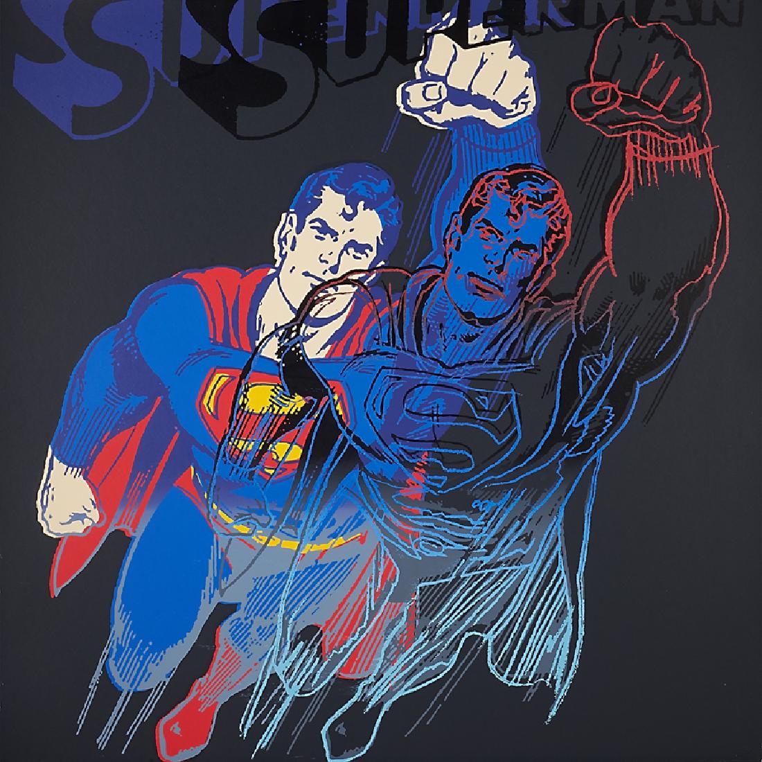 After Andy Warhol (American, 1928-1987): Superman, The Witch, Santa Claus, Mammy, Mickey Mouse, Howdy Doody, Dracula, The Shadow, The Star and Uncle Sam, 1981; 10 screenprints in colors, (all with diamond dust except Dracula); Unsigned proof