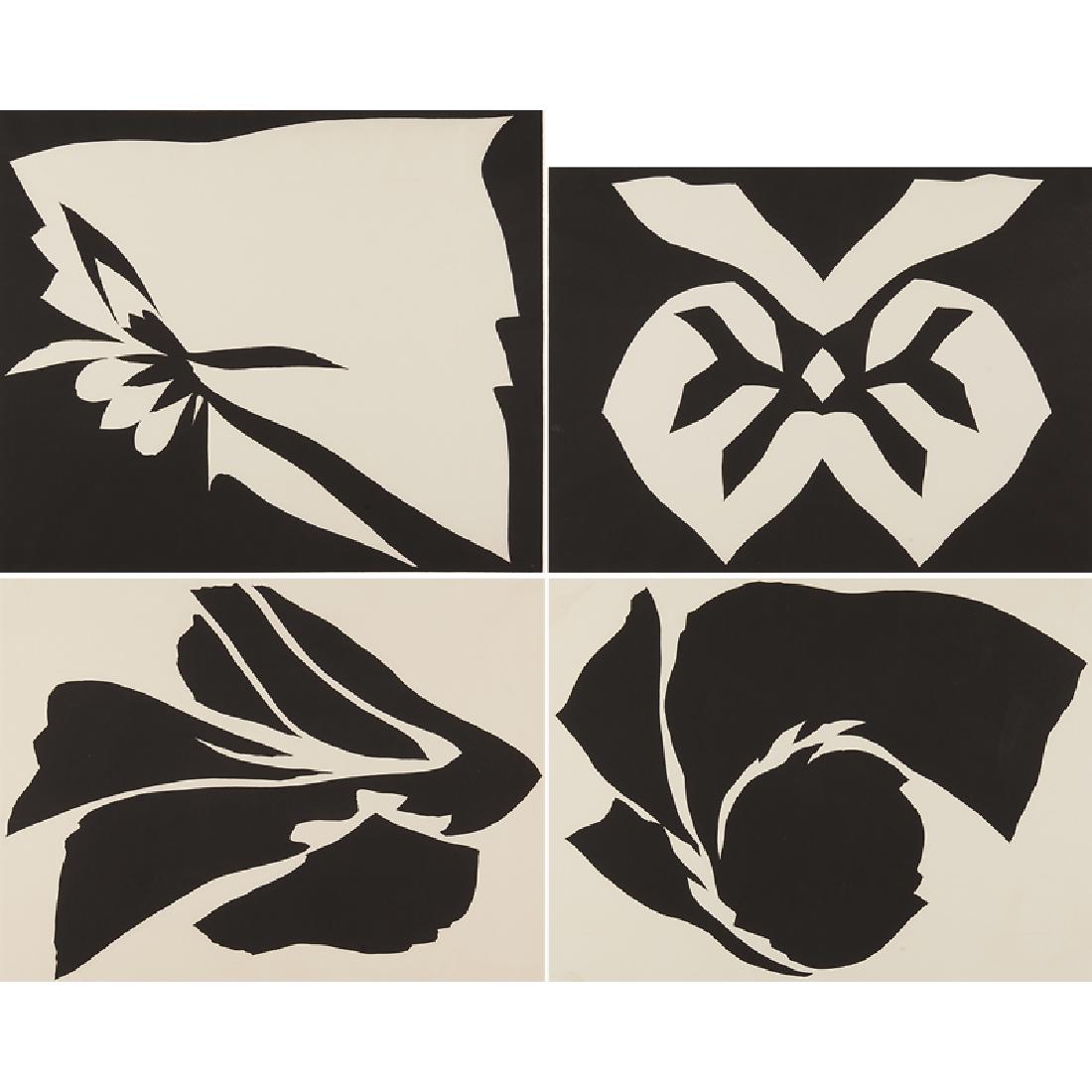 Jack Youngerman (American, b. 1926): Untitled, 1966; Four lithographs; Each signed, dated and numbered 20/30; 29" x 41" (sheet, each); Provenance: Collection of Joshua P. Smith