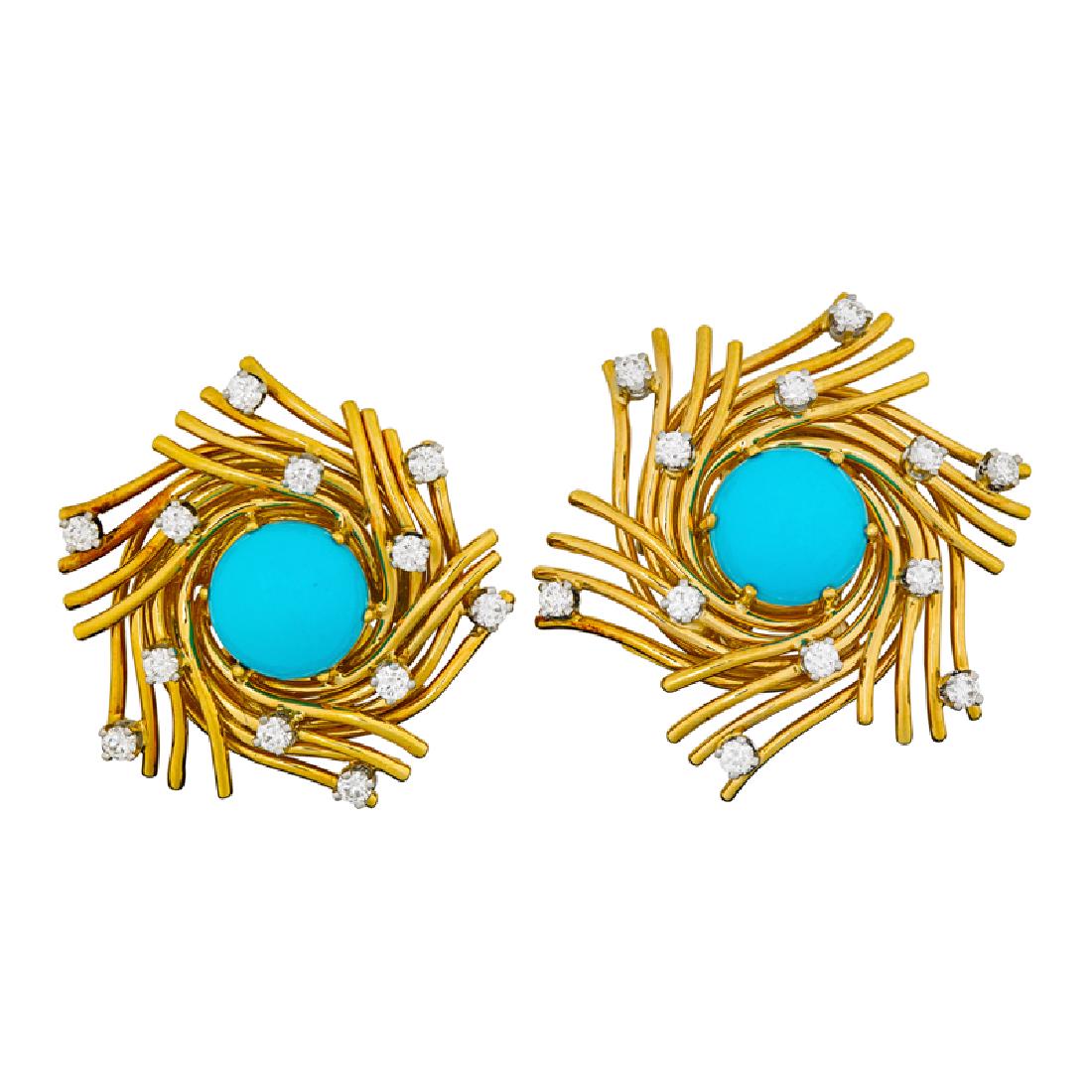 SCHLUMBERGER, TIFFANY & CO. TURQUOISE EARRINGS (1 of 4)