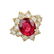 RUBELLITE TOURMALINE , DIAMOND & YELLOW GOLD RING