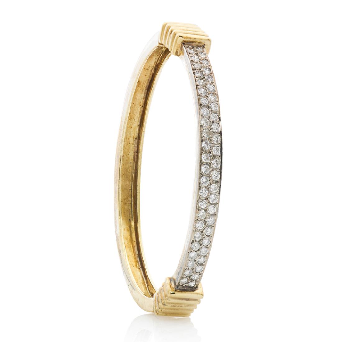 DIAMOND & YELLOW GOLD BANGLE BRACELET (1 of 2)
