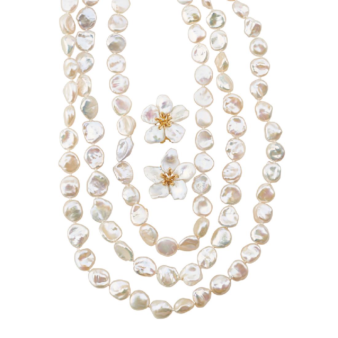 KESHI PEARL NECKLACE & EARRING SUITE (1 of 1)