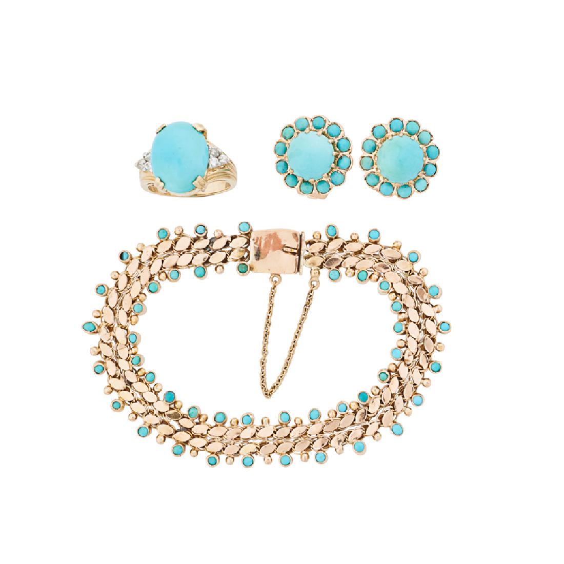 TURQUOISE & YELLOW GOLD JEWELRY (1 of 1)