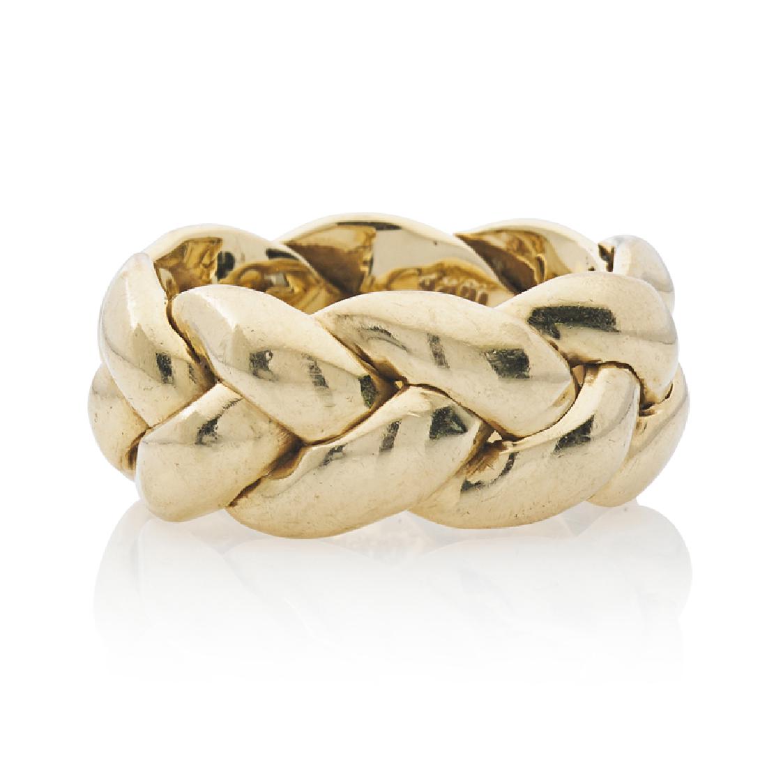 WOVEN YELLOW GOLD BAND RING (1 of 1)