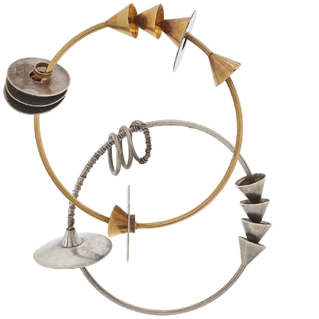 MODERNIST YELLOW GOLD OR SILVER BANGLE BRACELETS (1 of 1)