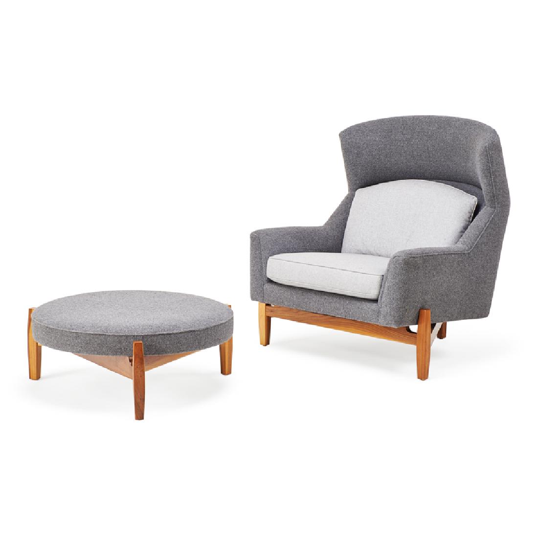 JENS RISOM; PUCCI Lounge chair and ottoman (1 of 7)