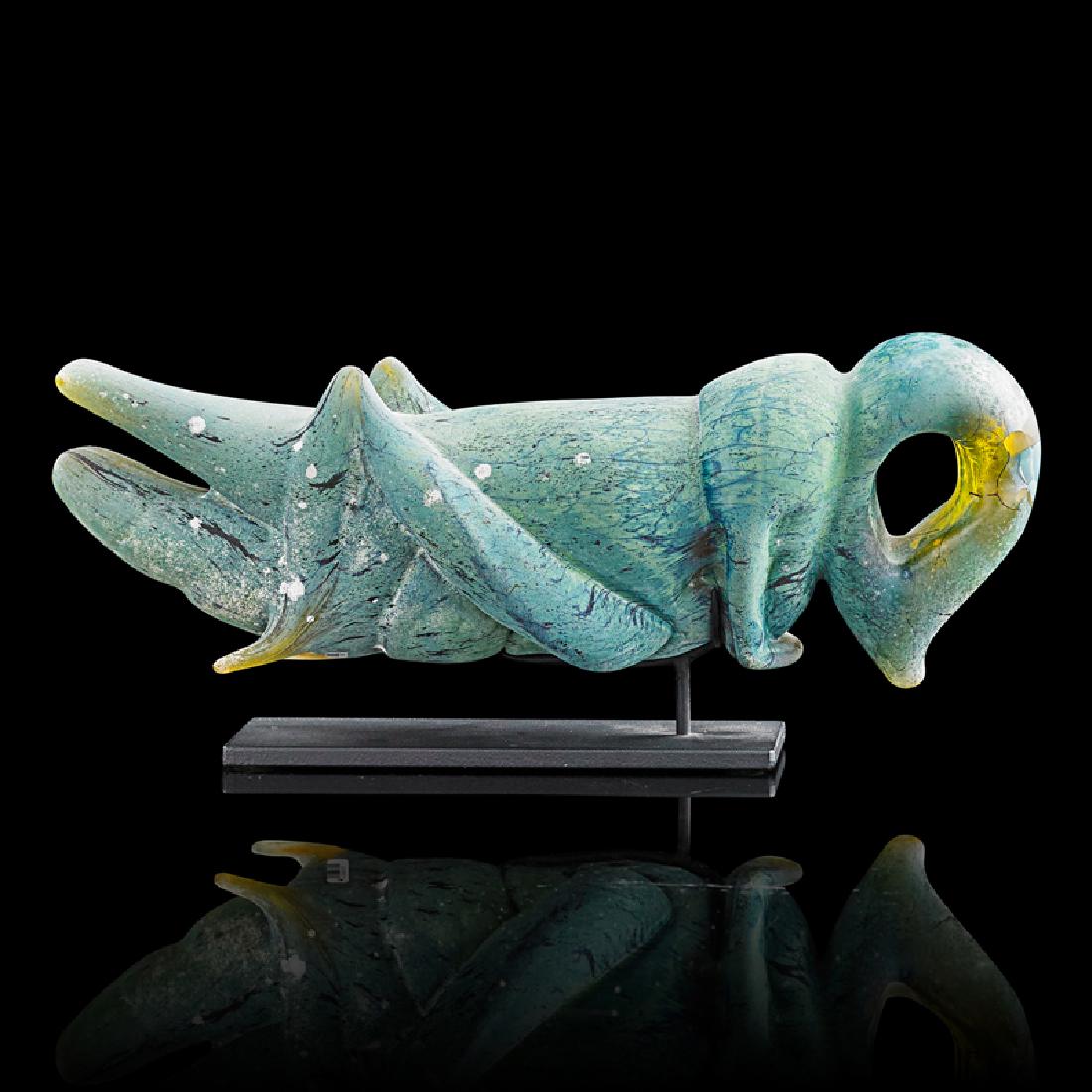 WILLIAM MORRIS Mazorca glass sculpture, two books (1 of 3)