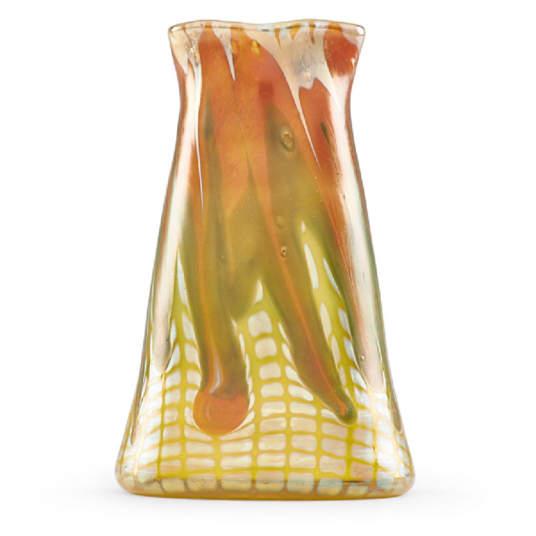 LOETZ Cabinet Phänomen vase: LOETZ Rare cabinet Phänomen vase (Gre 413), Austria, ca. 1900 Blown glass Etched Loetz Austria 4" x 2 1/2"