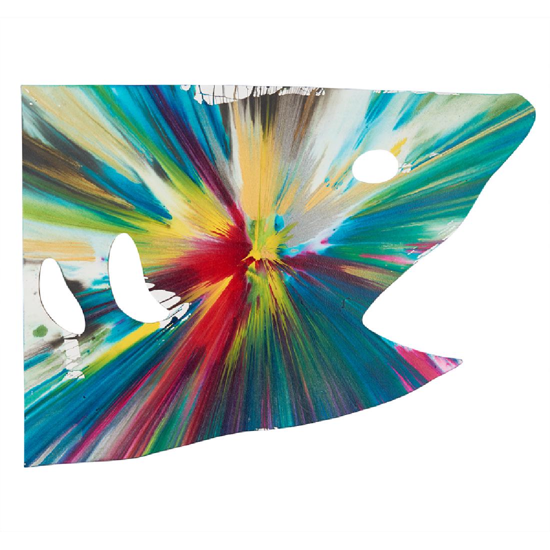 DAMIEN HIRST (British, b. 1965): Acrylic on paper Shark Spin Painting (Created at Damien Hirst Spin Workshop), 2009 Signed in marker Bears Hirst blindstamp and stamped with signature and inscription "This painting was made by / to ce