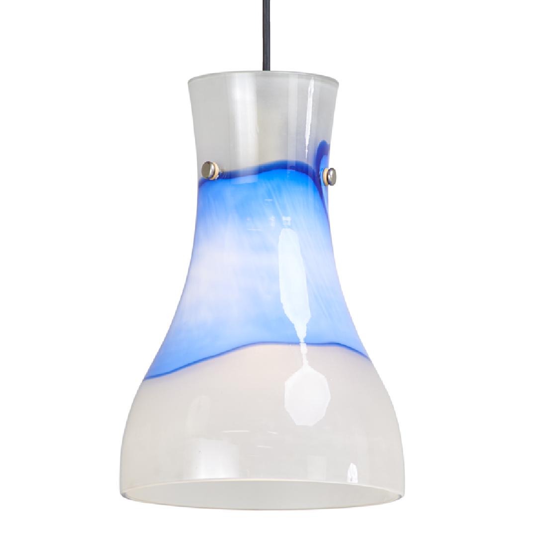 MURANO: Pendant lamp, Italy, ca. 1970 Opaque glass Unmarked Overall: 40" x 10 1/4" dia.