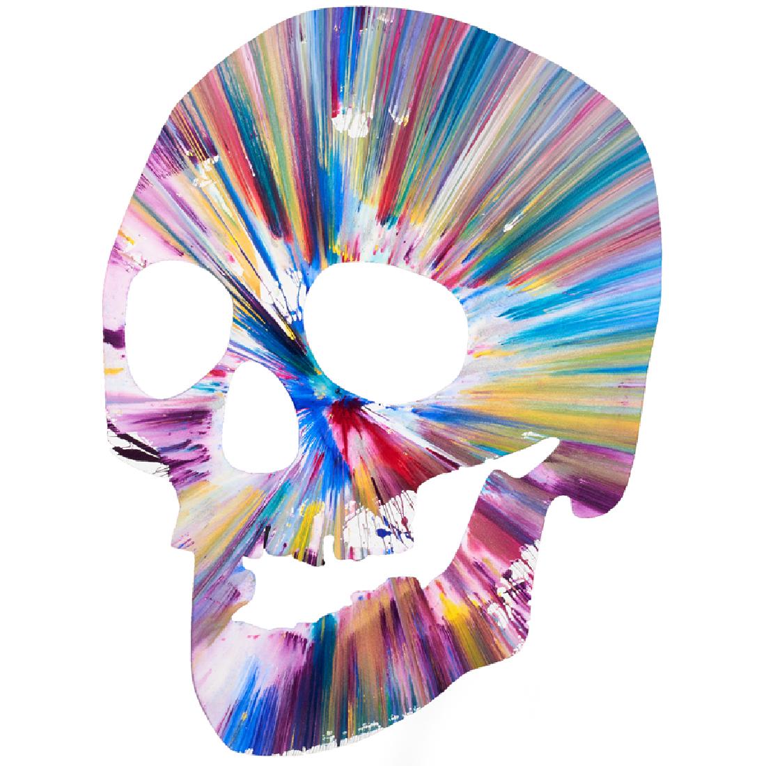 DAMIEN HIRST (British, b. 1965): Acrylic on paper Skull Spin Painting (Created at Damien Hirst Spin Workshop), 2009 (unframed) Stamped with signature and inscription "This painting was made by / to celebrate the opening / of Damien H
