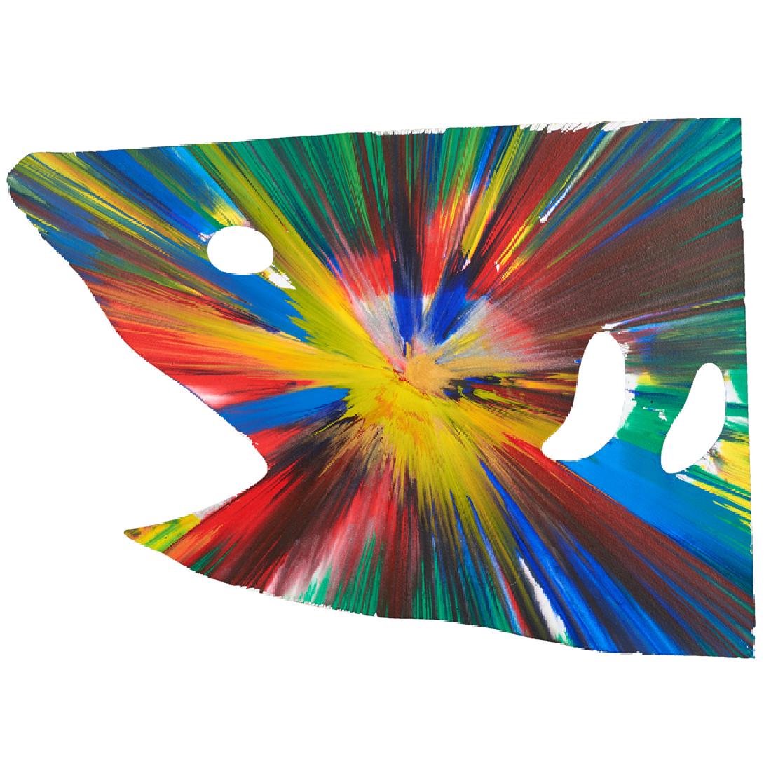 DAMIEN HIRST (British, b. 1965): Acrylic on paper Shark Spin Painting (Created at Damien Hirst Spin Workshop), 2009 (unframed) Bears Hirst blindstamp and stamped with signature and inscription "This painting was made by / to celebrat