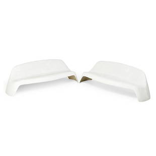 WALTER PAPST FOR WILKHAHN: Pair of garden benches Molded fiberglass, West Germany, ca. 1960 Impressed mark, manufacturer label 31" x 82" x 29"