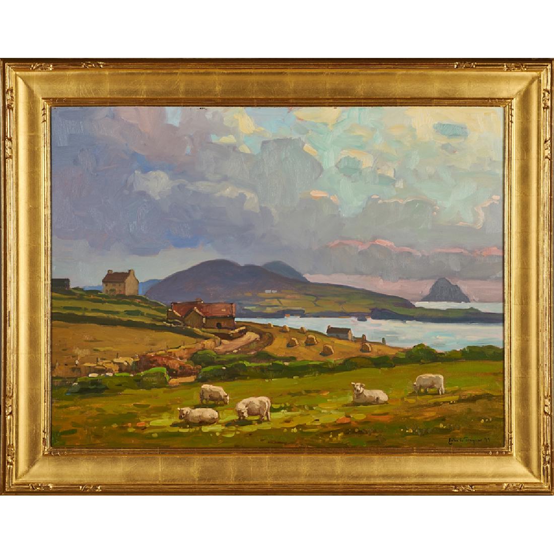 JOHN TRAYNOR (American, b. 1961): "Dingle, Ireland," 1999 Oil on canvas (framed) Signed and dated 30" x 40