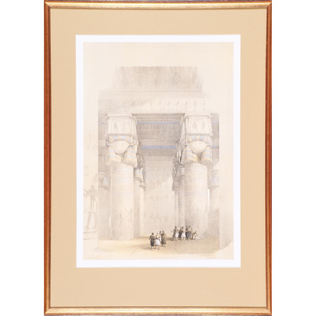 DAVID ROBERTS (Scottish, 1796-1864): Five works: View from Under the Portico of the Temple of Dendur, 1848 Grand Entrance, Temple of Luxor, August 1, 1848, The Grand Entrance to the Mosque of Sultan Hassan, July 2, 1849, Portico of the T