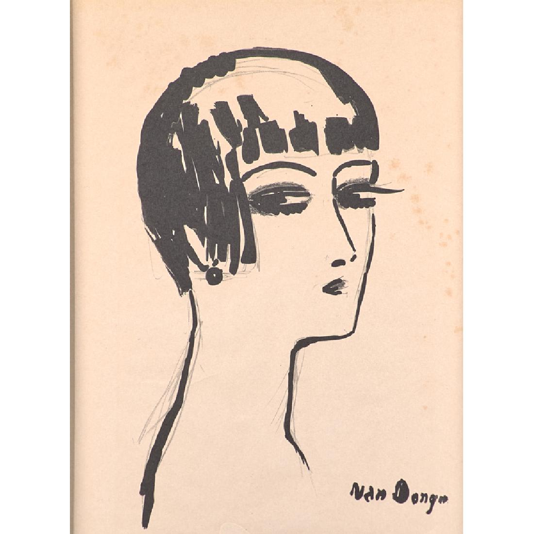 Kees van Dongen (Dutch/French, 1877-1968): Les Cheveux Courts (first state), 1924 Lithograph (framed) Signed and numbered 23/30 19" x 12 1/4" (sight) Publisher: Galerie des Peintres Graveurs, Paris Provenance: Private Collection, California