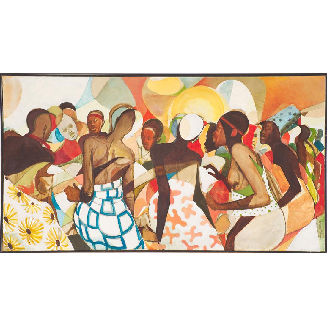 David Scott Brown (American, b. 1931): Figures Oil on canvas (framed) Signed 48" x 88" Provenance: Private Collection, West Virginia