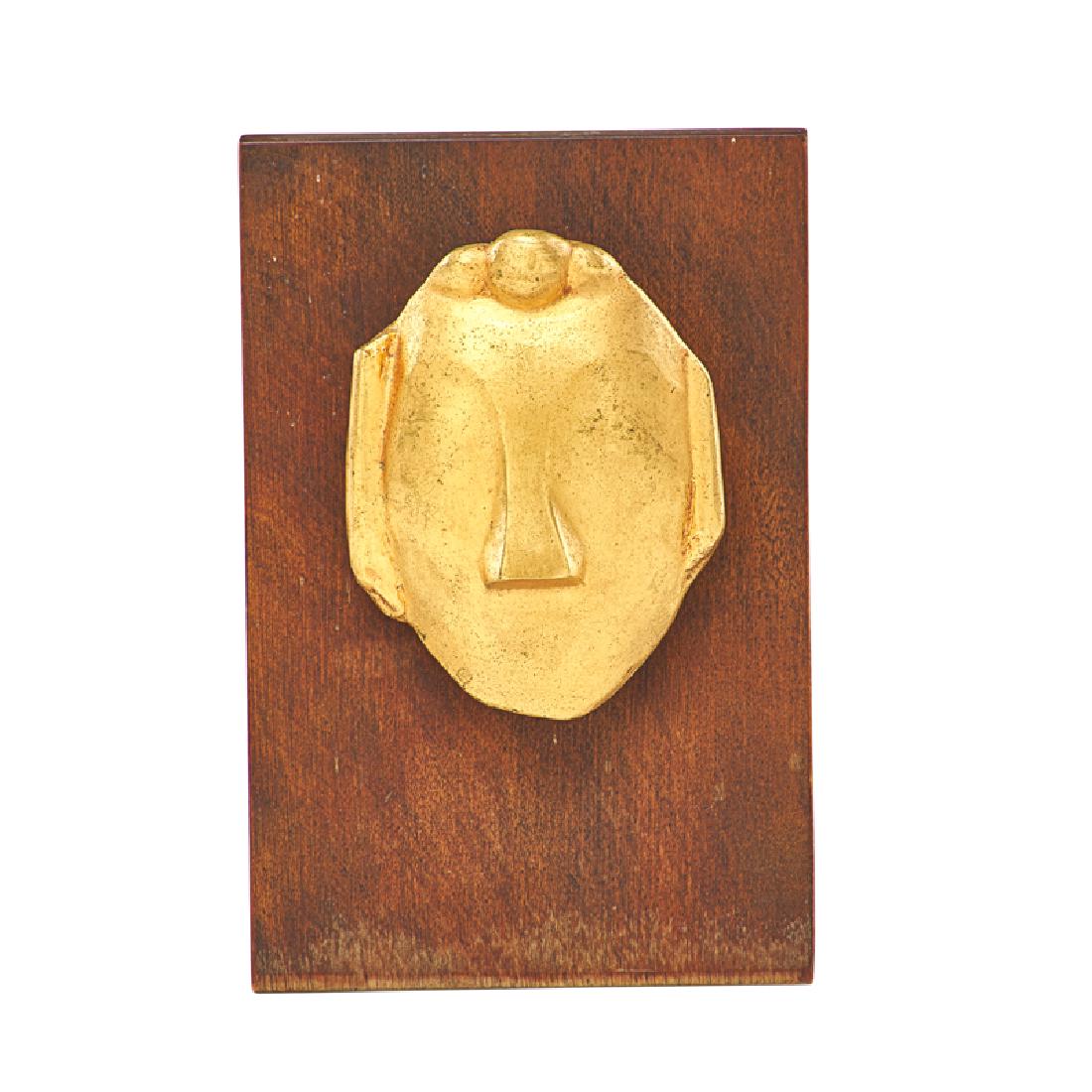 Max Weber (American, 1881-1961): Mask, 1915/1974 Brass with wooden base Signed and numbered 12/47, dated on plaque 6 1/4" x 4 1/4" (overall); Publisher: Forum Gallery, NY Provenance: Private Collection, Pennsylvania