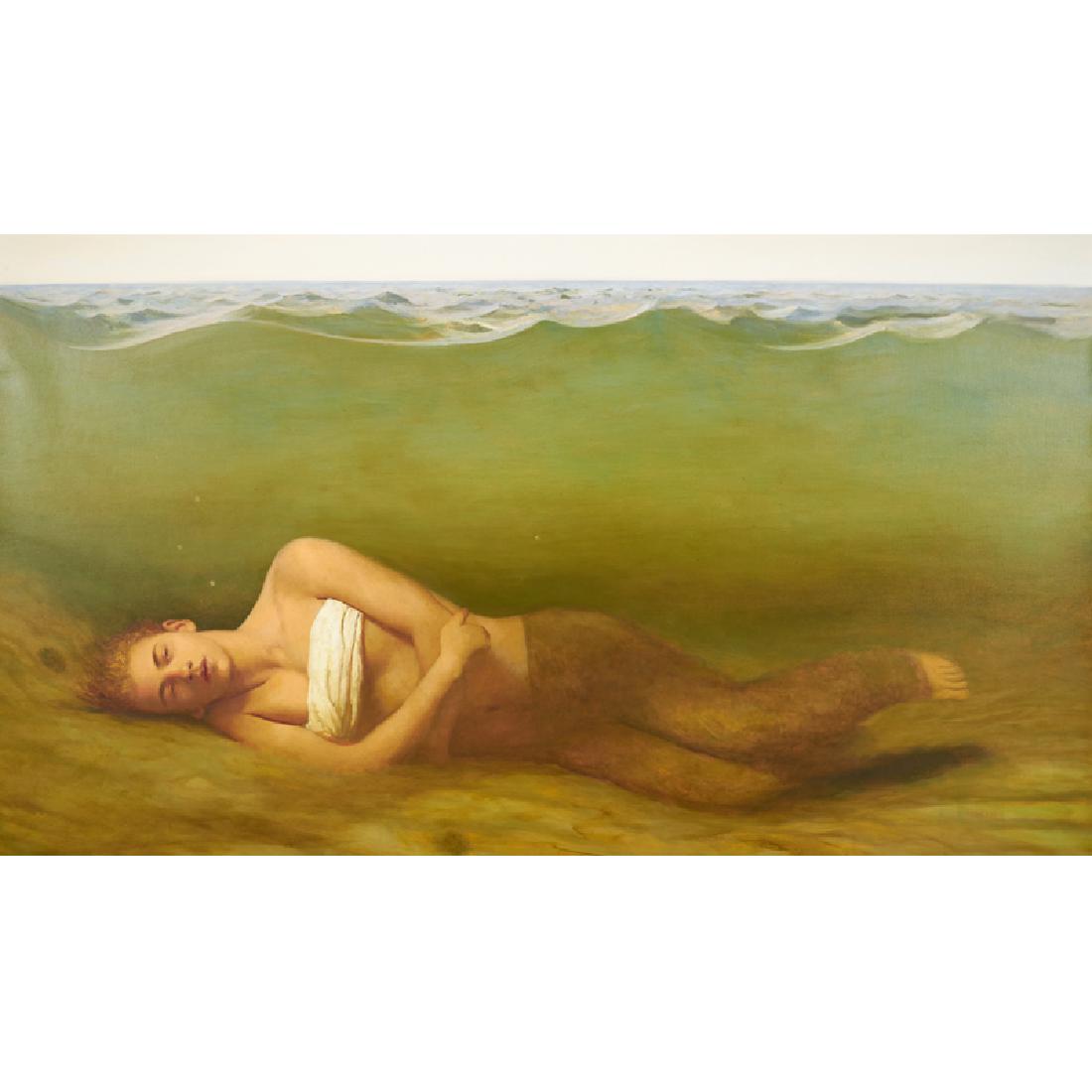 Bo Bartlett (American, b. 1955): Jonah (aka Seawall), 2000 Oil on canvas (framed) Signed, titled and dated on verso 46" x 80" Exhibition : Bo Bartlett, PPOW Gallery, New York, May 4 - June 3, 2000 Water Series, University of Buffalo