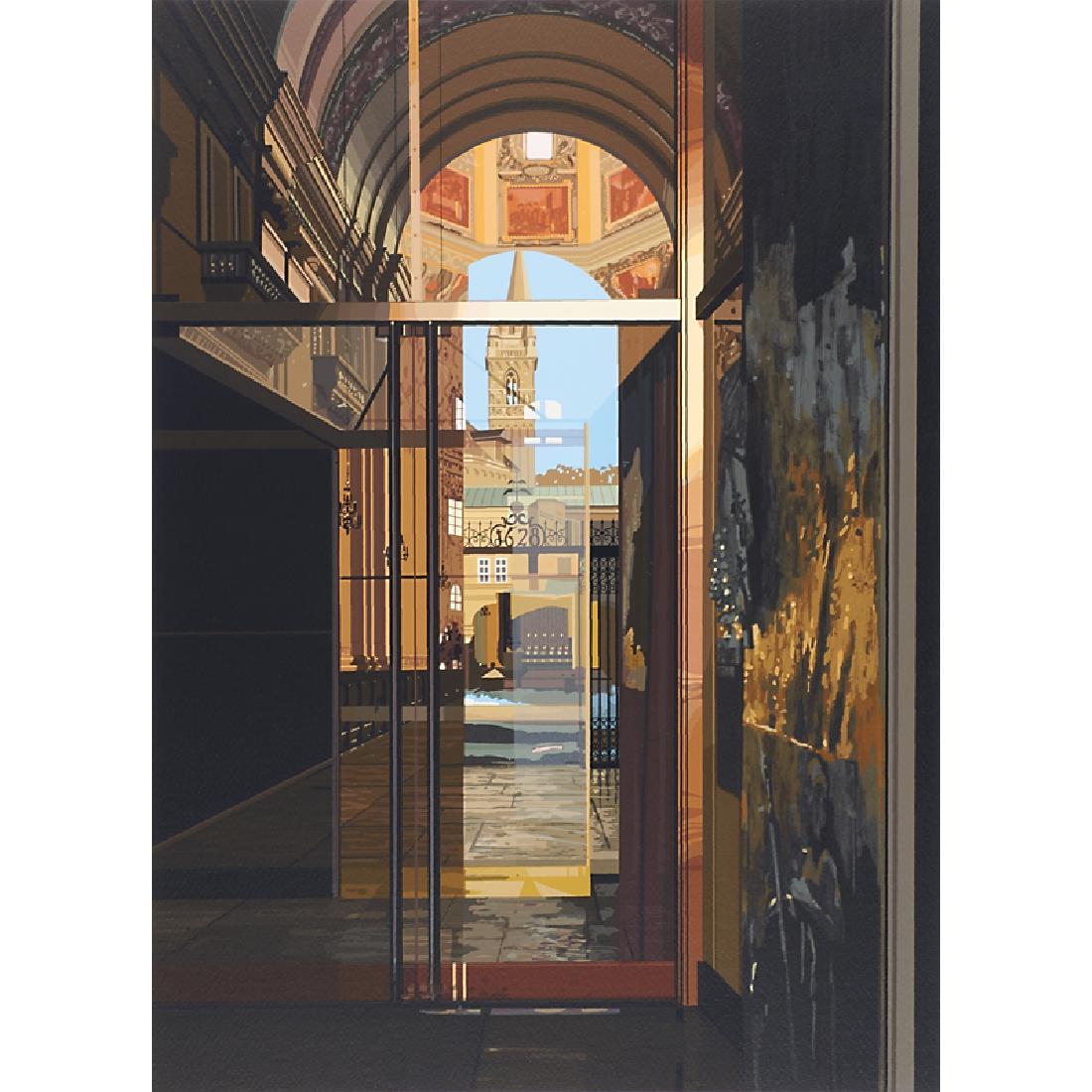 Richard Estes (American, b. 1932): Salzburg (Salzburg Cathedral), 1983 Silkscreen in colors (unframed) Signed and numbered 196/250 27 1/4" x 21" Publisher: Parasol Press, Ltd., New York Provenance: Allan Stone Gallery, New York